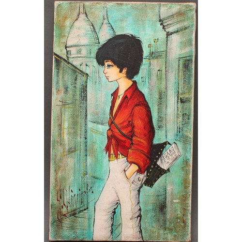 3287 - S Olivieri (Italian, 1960s)
Le Gavroche
signed, oil on canvas, 46cm x 27cm