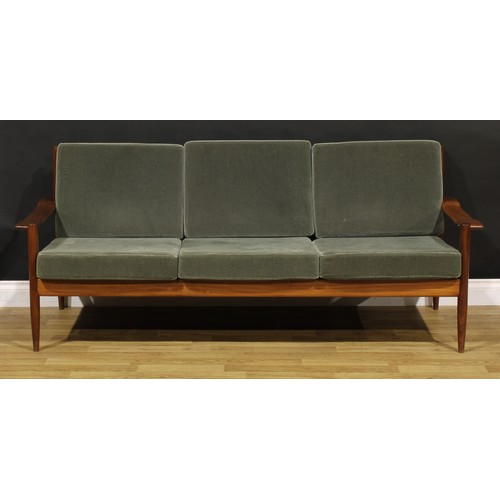 3383 - Mid-century Design - a teak sofa, by Walter Knoll (German, 1876-1971) for Knoll Antimott, 77cm high,... 