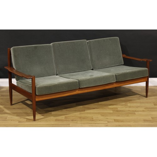 3383 - Mid-century Design - a teak sofa, by Walter Knoll (German, 1876-1971) for Knoll Antimott, 77cm high,... 