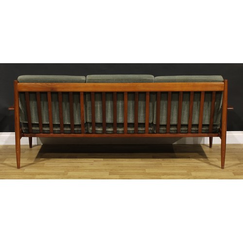 3383 - Mid-century Design - a teak sofa, by Walter Knoll (German, 1876-1971) for Knoll Antimott, 77cm high,... 