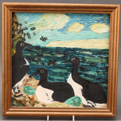 3284 - Grimur Marino Steindorsson (1933-2019)
Fuglalif (Bird Life)
oil on board, label to verso, 26cm x 26.... 