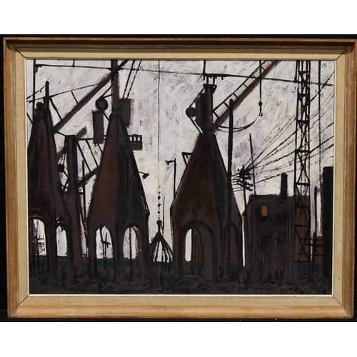 3285 - Michael Lewis (British b.1925)
Cranes
signed and dates 1961, oil on board, 67cm x 86cm