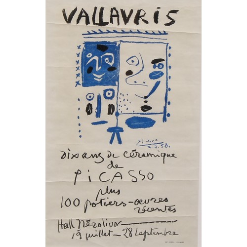 3292 - Pablo Picasso, Dix Ans De Ceramique, lithographic poster, published by Vallauris, 1958, 52cm x 31.5c... 