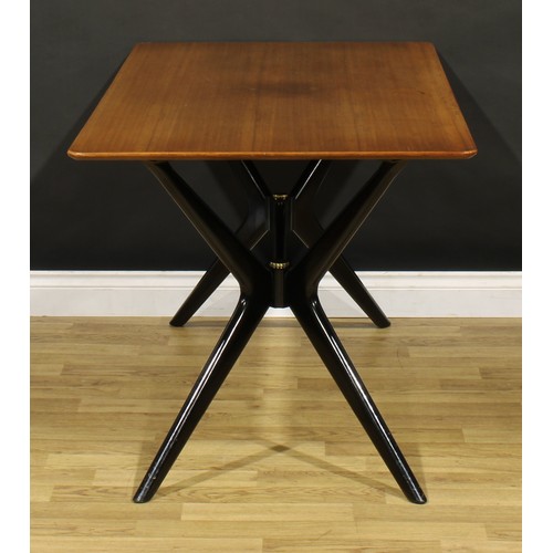 3391 - Mid-century Design - a tola and ebonised Helicopter dining table, by G Plan, the underside stamped E... 