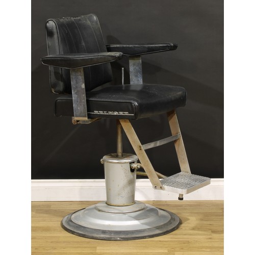 3407 - A vintage Japanese Takara Belmont barber chair, model 405, 86cm raising to 100cm high, 65cm wide, th... 