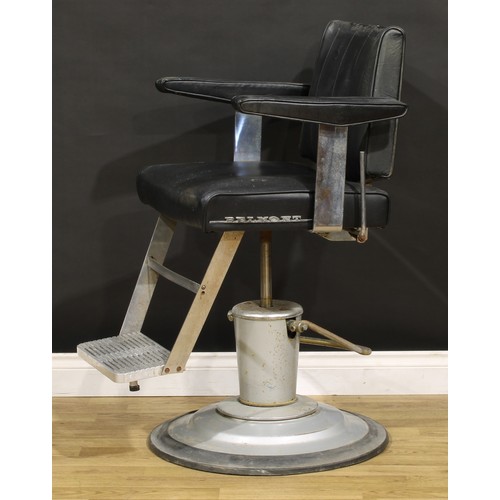 3407 - A vintage Japanese Takara Belmont barber chair, model 405, 86cm raising to 100cm high, 65cm wide, th... 