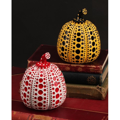 3278 - Yayoi Kusama (b.1929), a pair of painted cast resin multiples, Red & White Pumpkin and Yellow Pumpki... 