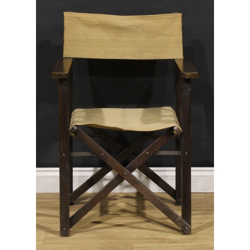 3349 - A pair of early to mid-20th century folding director’s chairs, by Haxyes, badged, 86.5cm high, 58.5c... 