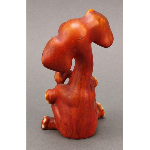 3051 - An Art Deco Grafton China comical model of an elephant, seated with elongated neck and curling trunk... 