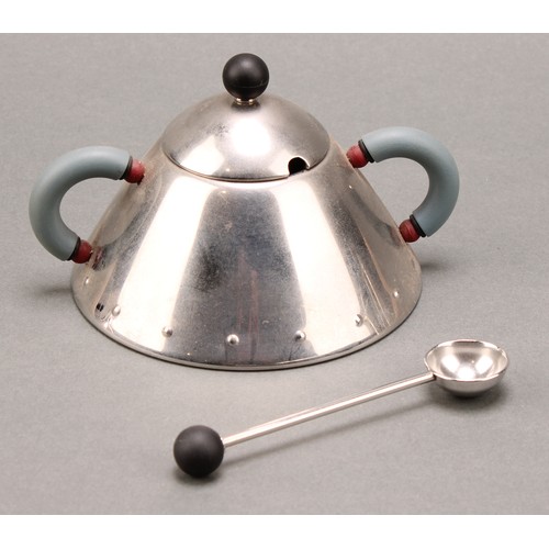 3400 - Postmodern Design - Michael Graves for Alessi, sugar bowl with spoon, creamer, corkscrew, bottle sto... 