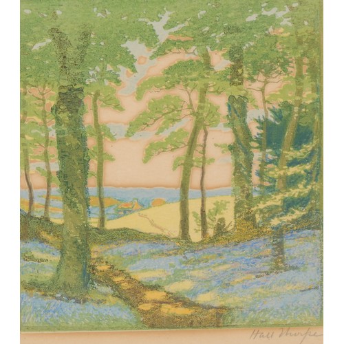 3288 - John Hall Thorpe (1874-1947)
a pair, Bluebell Woods and Country Road
signed in pencil, coloured wood... 