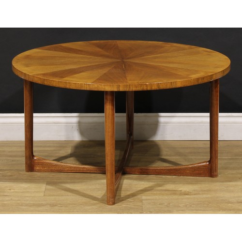 3381 - Mid-century Design - a Sunburst coffee table, by Tom Robertson for A.H. McIntosh, 45.5cm high, 84cm ... 