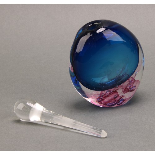 3231 - A Svaja Paris Heart glass sculpture paperweight, of teardrop form, glass blown centre, 15cm high; a ... 