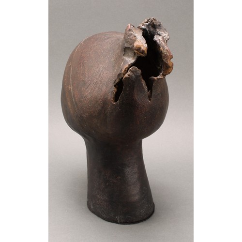 3258 - ** Williams (Modern School), a stoneware bust, head of an African lady, signed, 31.5cm high