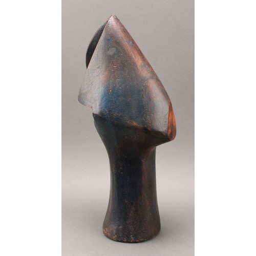 3276 - Modern School, a terracotta bust, Abstract Head of a Lady, 46cm high