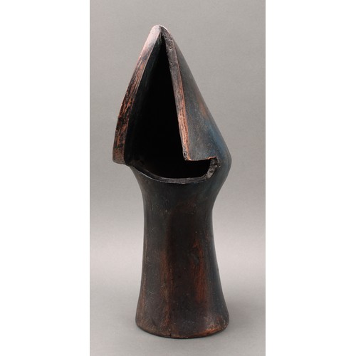 3276 - Modern School, a terracotta bust, Abstract Head of a Lady, 46cm high