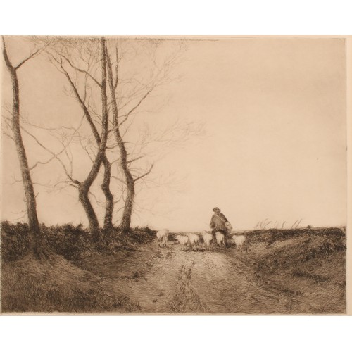 3298 - William Tatton Winter (1855 - 1928), by and after, Driving the Flock, etching, signed in pencil, bli... 