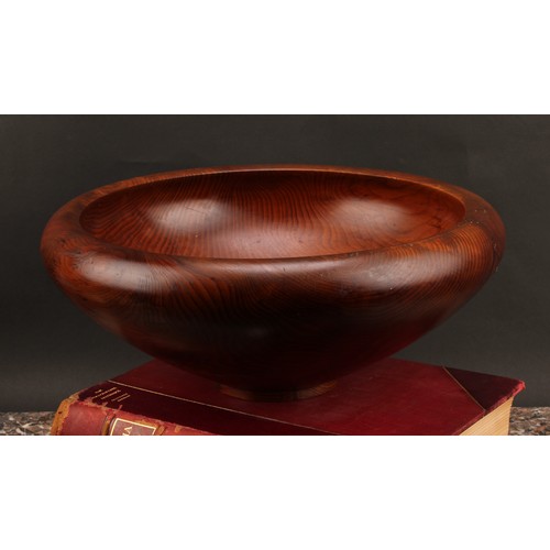 3396 - Cecil Colyer (d.1994) - a large turned treen table centre bowl, signed, 37cm diam

Note: After warti... 