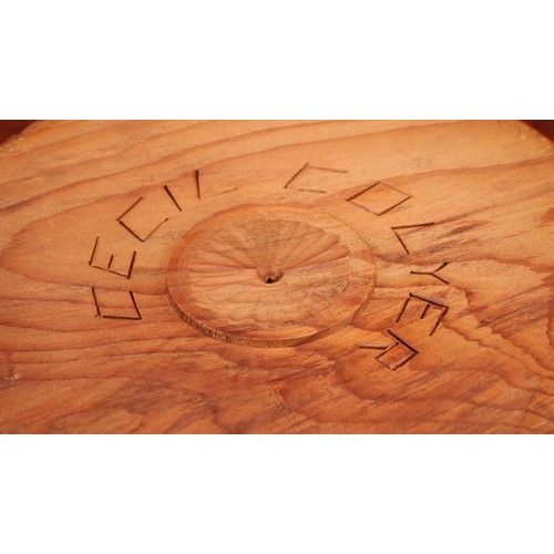 3396 - Cecil Colyer (d.1994) - a large turned treen table centre bowl, signed, 37cm diam

Note: After warti... 