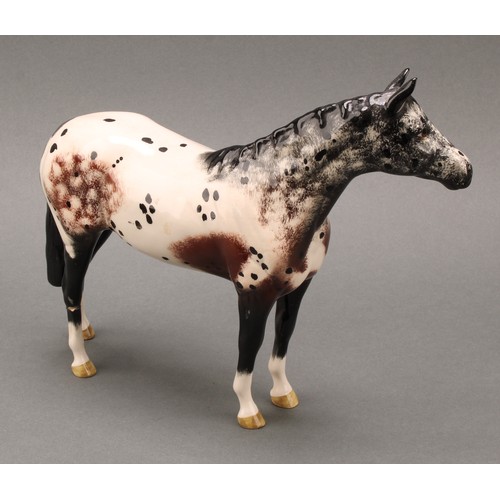 3078 - A Royal Doulton model of an Appaloosa horse, 20cm, printed mark; a Beswick skewbald Pinto pony, 17cm... 