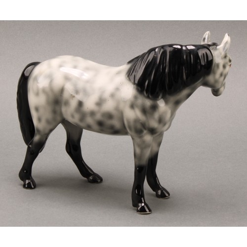 3078 - A Royal Doulton model of an Appaloosa horse, 20cm, printed mark; a Beswick skewbald Pinto pony, 17cm... 