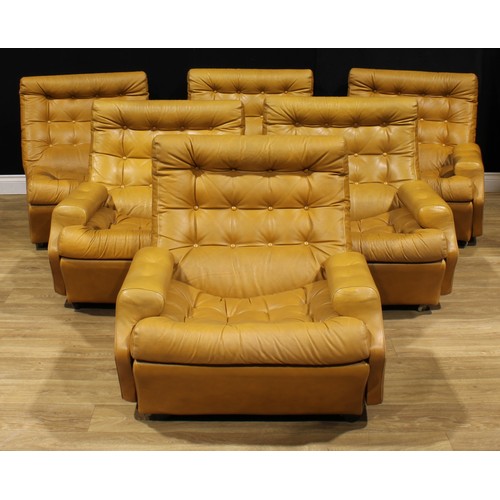 3324 - Mid-century Design - a set of six modular lounge chairs, in the manner of Ebbe Gehl & Søren Nissen, ... 