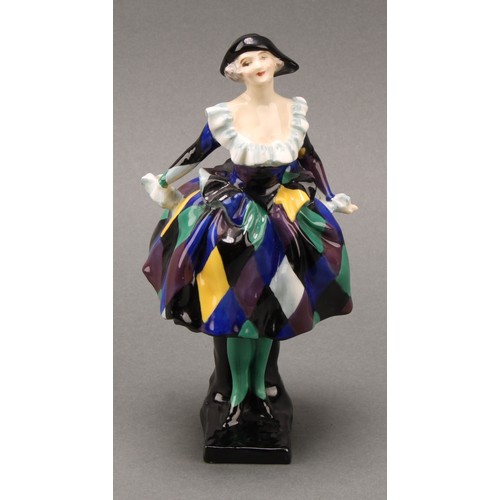 3099 - A Royal Doulton figure of Harlequinade HN 585, marks to base, 18cm high