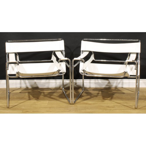 3409 - After the Bauhaus - a pair of De Stijl Revival Wassily Chairs or Model B3 chairs, after a design by ... 