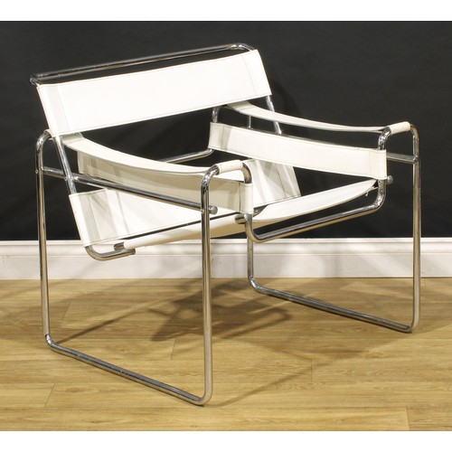 3409 - After the Bauhaus - a pair of De Stijl Revival Wassily Chairs or Model B3 chairs, after a design by ... 