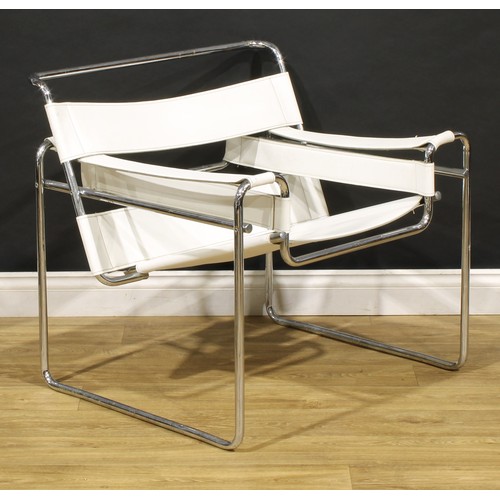 3409 - After the Bauhaus - a pair of De Stijl Revival Wassily Chairs or Model B3 chairs, after a design by ... 