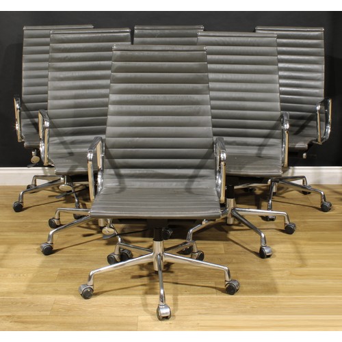 3309 - 20th Century Design - a set of six swivel office chairs, after a design by Charles & Ray Eames for H... 