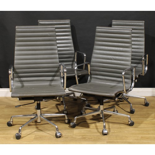 3308 - 20th Century Design - a set of four swivel office chairs, after a design by Charles & Ray Eames for ... 