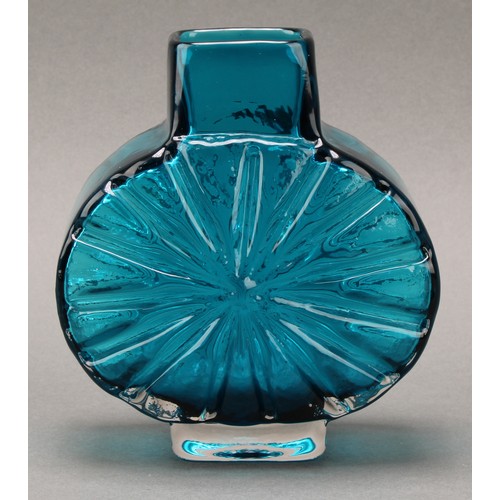 3248 - GEOFFREY BAXTER (BRITISH - 1922-1995) a Whitefriars glass Kingfisher blue Sunburst Vase, pattern num... 