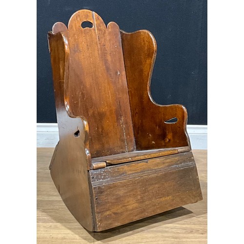 116 - A 19th century child’s rocking chair, in the form of a vernacular 18th century design lambing chair,... 