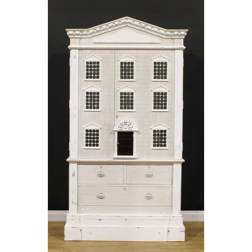 3340 - A contemporary 18th century style architectural doll’s house cabinet, by Andrew Martin, pointed dent... 