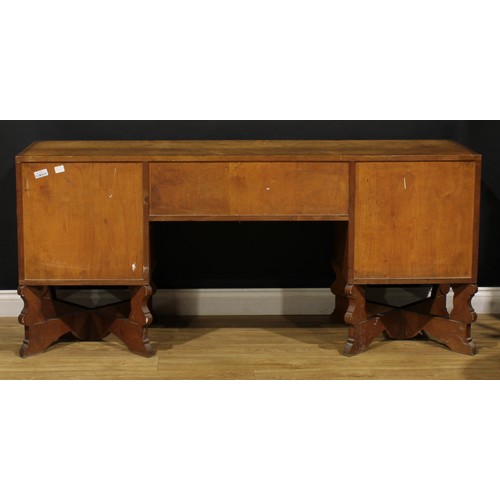 3374 - An Arts & Crafts oak sideboard, by Arthur Romney Green (1872-1945), flush rectangular top above a ce... 