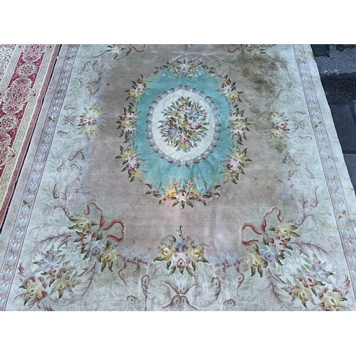 451 - A Prado Orient Keshan Super wool rug or carpet, 356cm x 273.5cm; a Chinese wool rug or carpet, 361cm... 