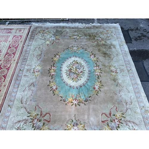 451 - A Prado Orient Keshan Super wool rug or carpet, 356cm x 273.5cm; a Chinese wool rug or carpet, 361cm... 