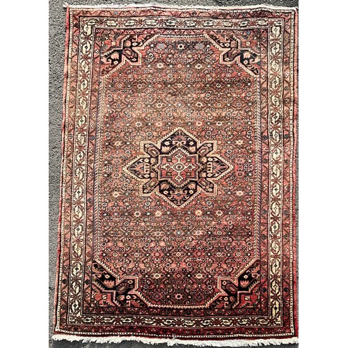 453 - A Persian Hamadan rug or carpet, 218cm x 150cm