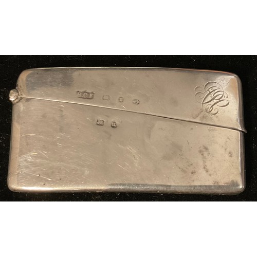 484 - A Victorian silver curved rounded rectangular card case, Birmingham 1894