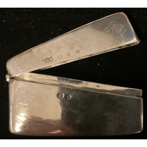 484 - A Victorian silver curved rounded rectangular card case, Birmingham 1894