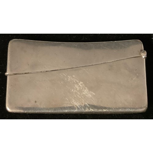 484 - A Victorian silver curved rounded rectangular card case, Birmingham 1894