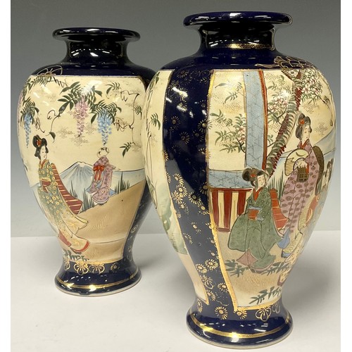 486 - A pair of Japanese Satsuma export vases