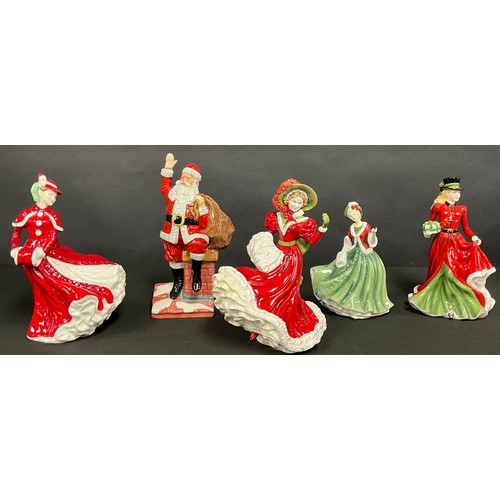 64A - Royal Doulton figures - Santa Claus Hn4175; Christmas Day 2003, Christmas Day 2005, Christmas Day 20... 