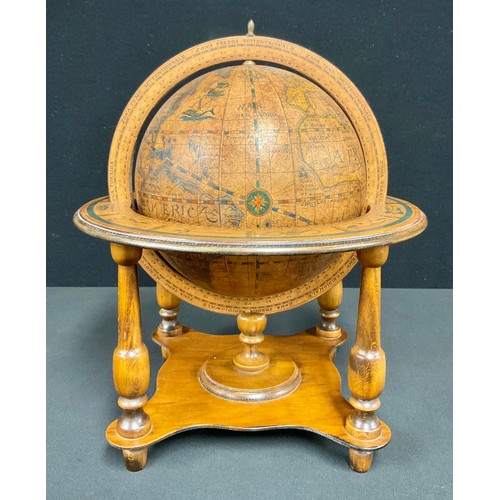 512 - A reproduction terrestrial table globe, Gerracquez Secondo Intendi Mentd di Stediosi c Navagatori de... 