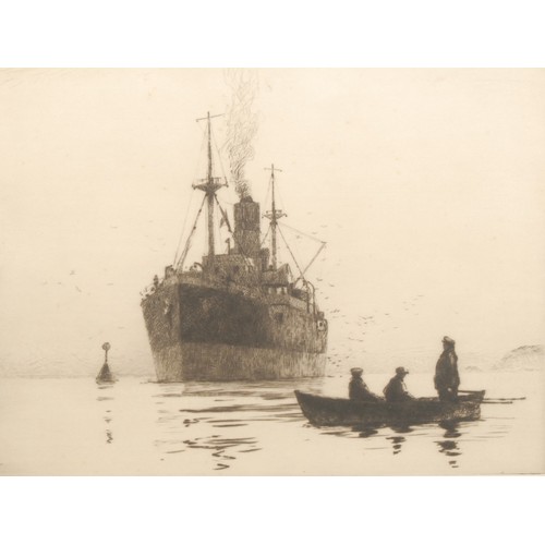 2271 - Norman Wilkinson (1878 - 1971) 
The Pilot 
signed, title to verso, dry point etching, 24cm x 32cm