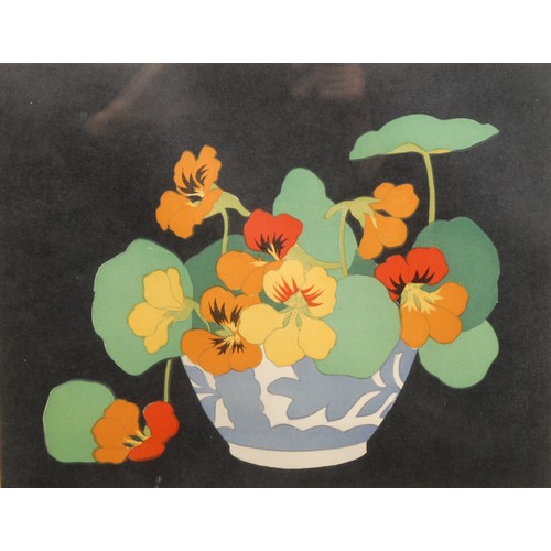 2198 - John Hall Thorpe (1874 - 1947) 
Nasturtiums 
signed, published by Hall Thorpe London 1922, polychrom... 