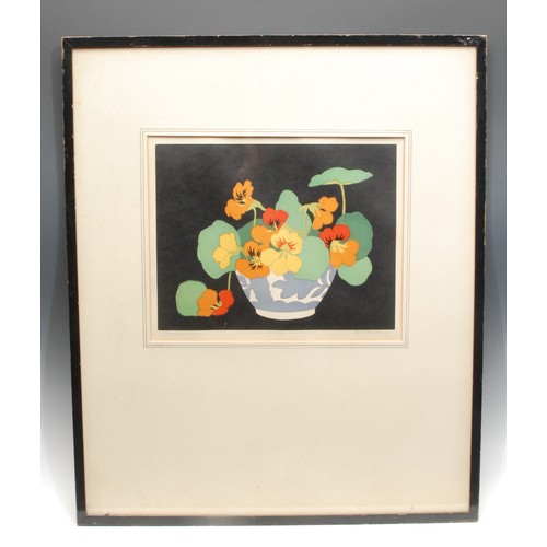 2198 - John Hall Thorpe (1874 - 1947) 
Nasturtiums 
signed, published by Hall Thorpe London 1922, polychrom... 