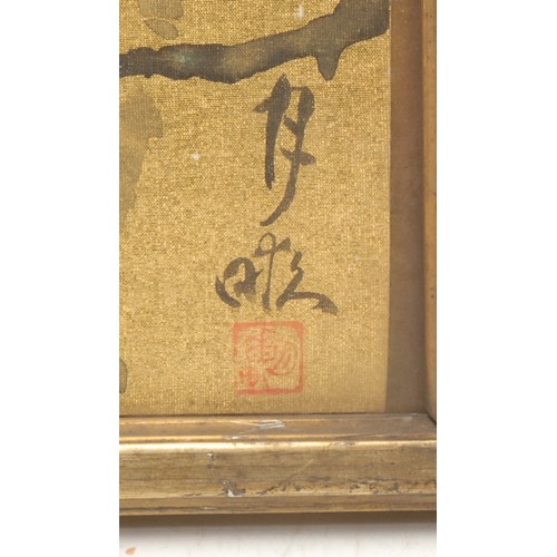 2031 - Chinese School (Qing Period) 
Blossoming Prunus 
signed, mixed media on silk, 21.5cm x 18cm