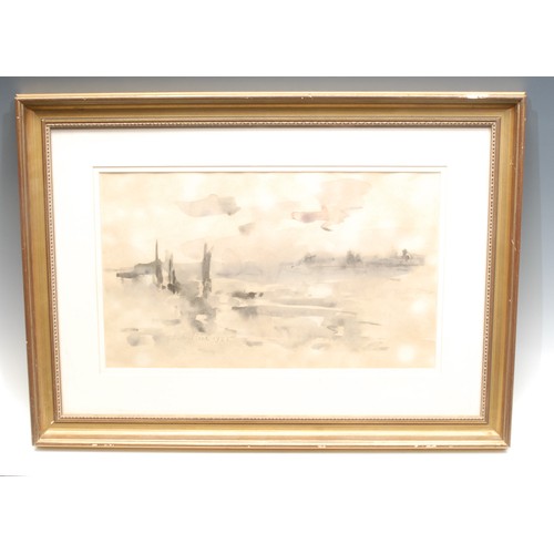 2287 - Philip Wilson Steer (1860 - 1942) 
Winter Landscape 
signed, dated 1925, watercolour, 21cm x 36cm